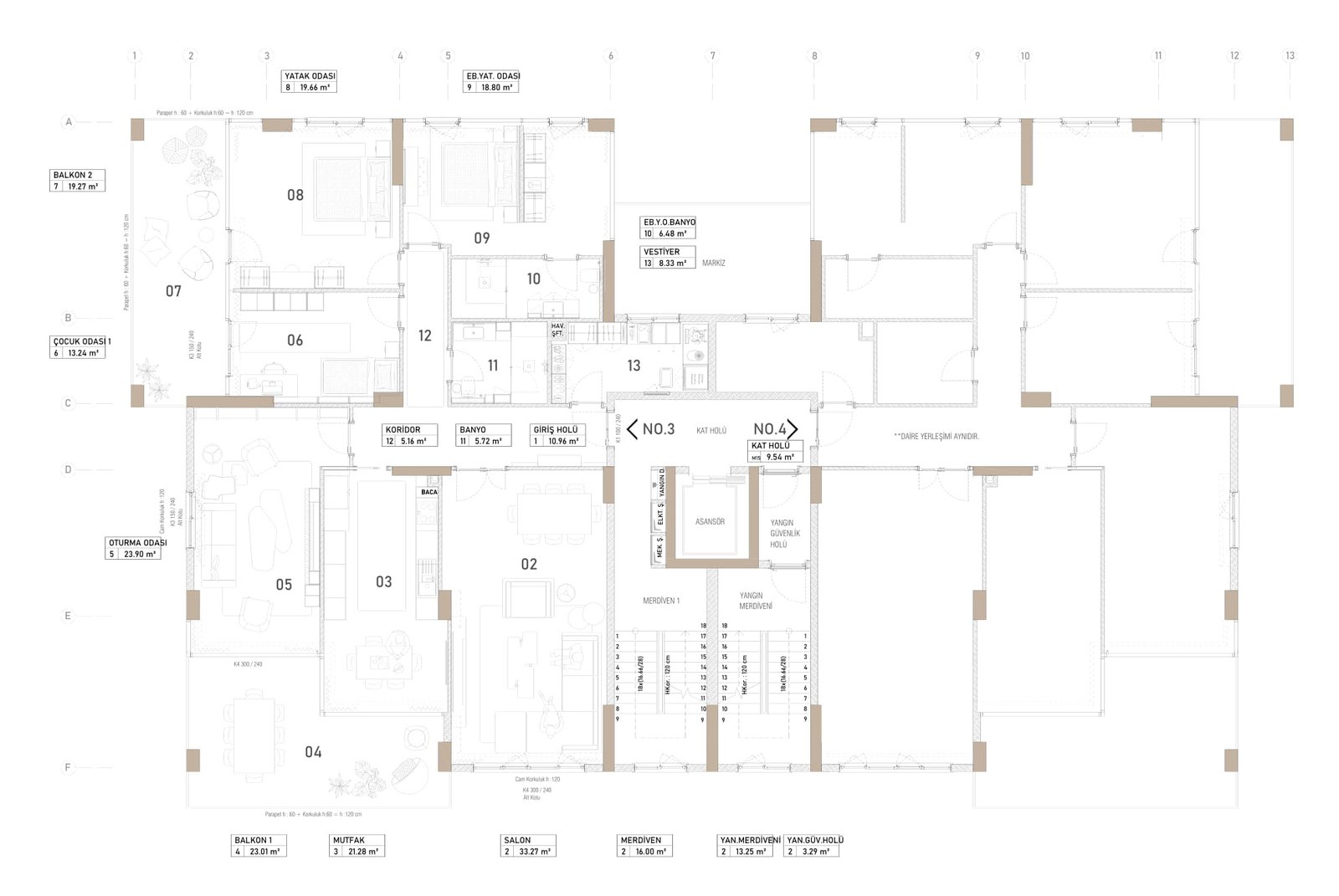 Seyirhane Evleri 4+1 · 4+1 · A-B blok daire planı